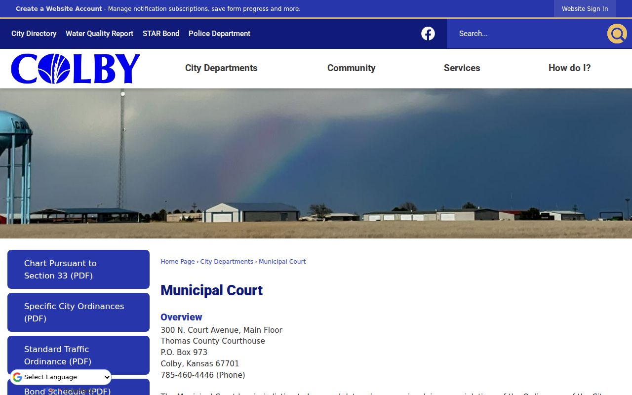 Colby court docket municipal court location and contacts